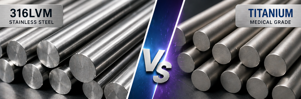 316LVM vs Titanium Comparison Comparison of 316LVM stainless steel and titanium materials for medical applications