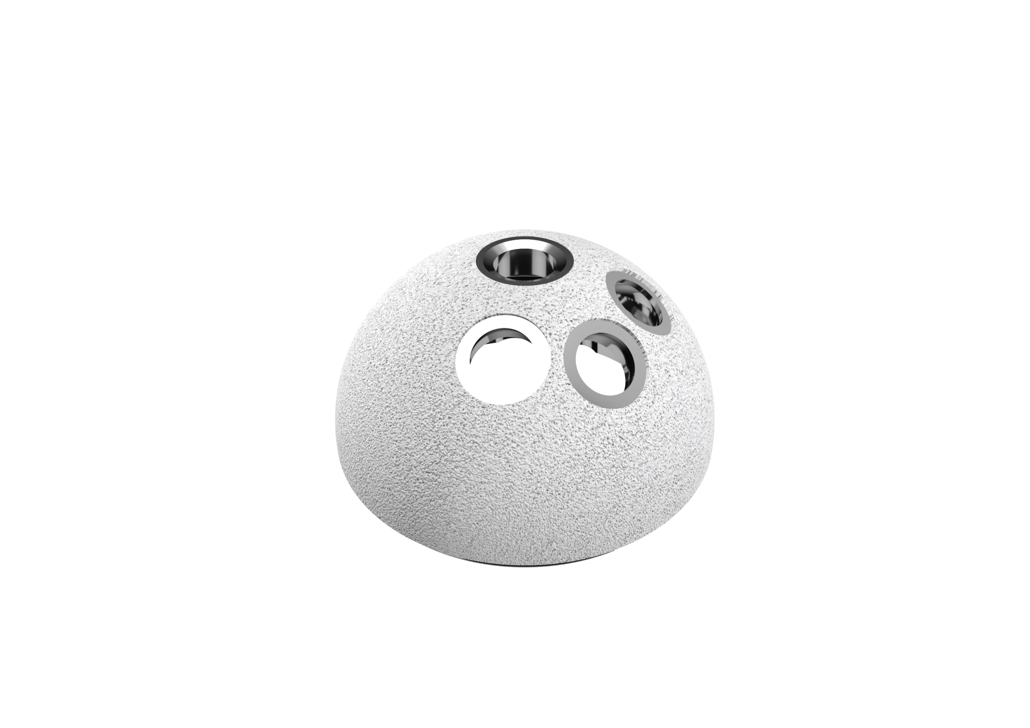 the rough layer, with a pore size of 100–500 μm, is where bone ingrowth and press-fit fixation actually happen. Porous-surface titanium alloy acetabular cup